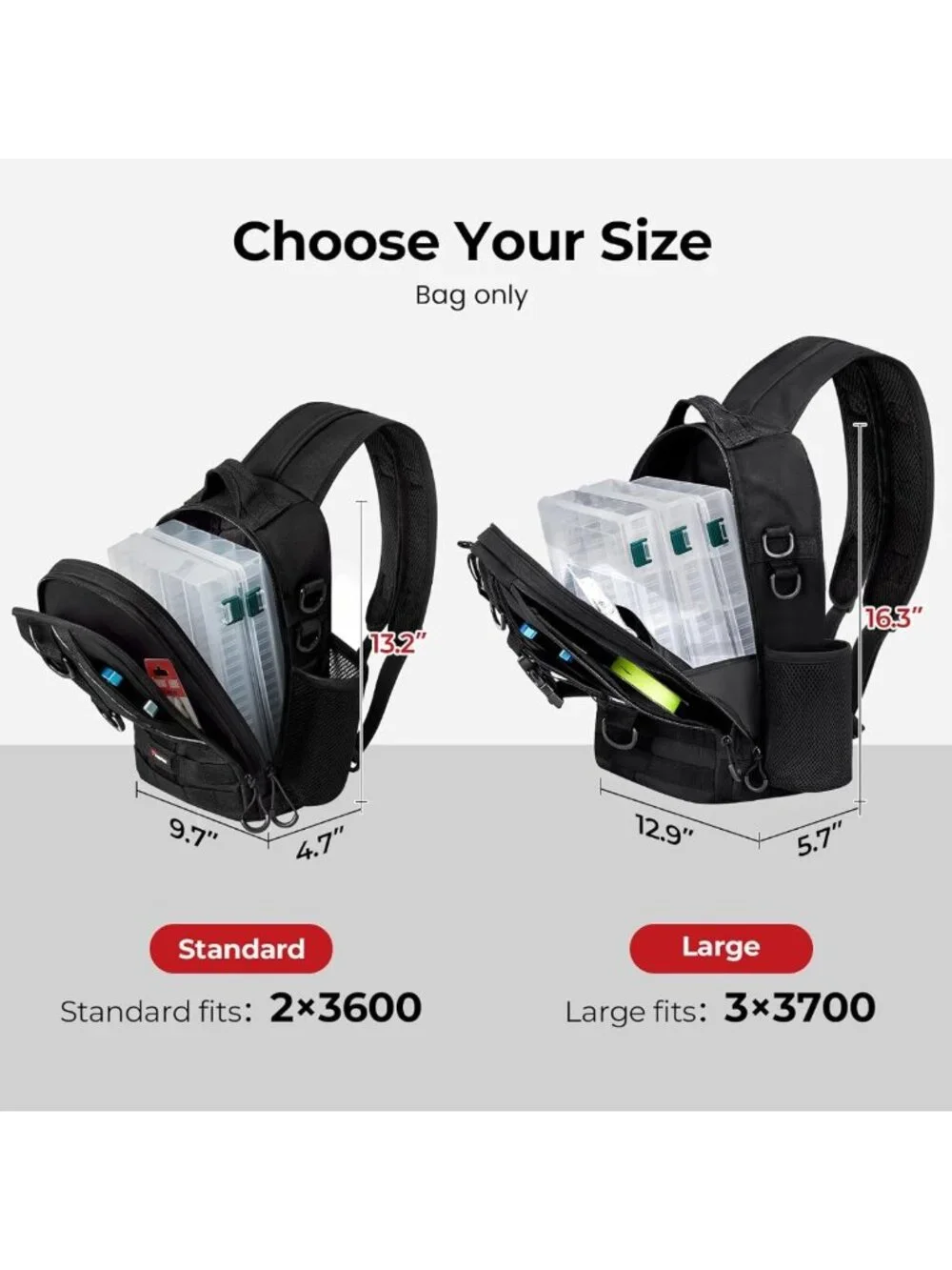 Lightweight Fishing Backpack with Rod Holder, Sling Bag for Gear & Equipment